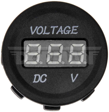 Dorman Voltmeter Gauge 12V DC Digital with Backlit Black Face for Vehicle Electrical Monitoring 84621