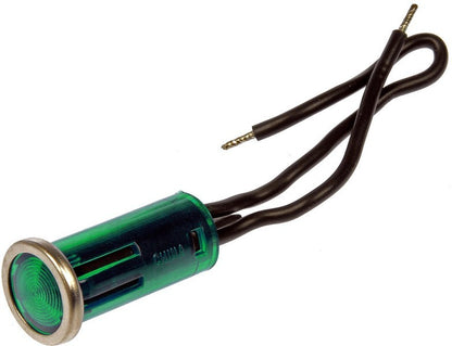 Dorman Conduct-Tite Round Green Indicator Light with Bezel for Interior Dashboard Applications 85941