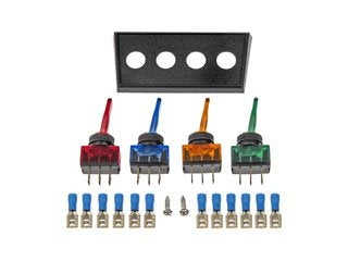 Dorman Conduct-Tite 4-Switch Toggle Kit with Red Blue Amber Green Levers for Electrical Accessories 86922