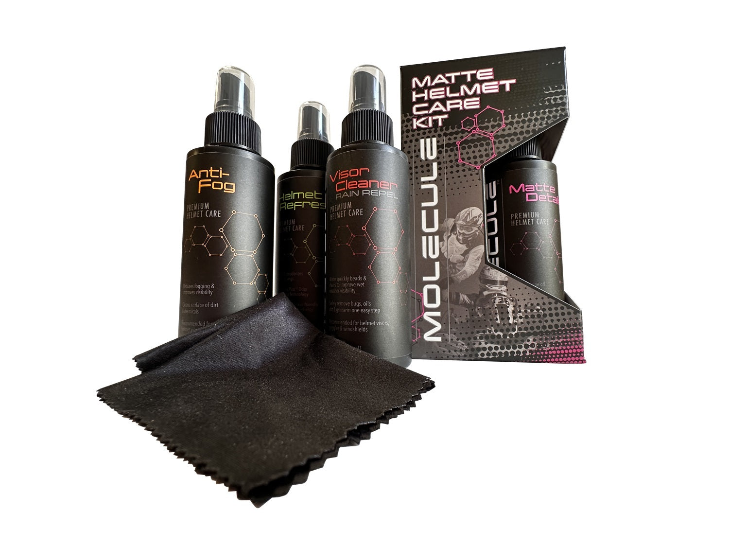 Molecule Matte Helmet Care Kit 4oz Sprayers Waxes, Polishes and Protectants Exterior Liquid Protectants main image