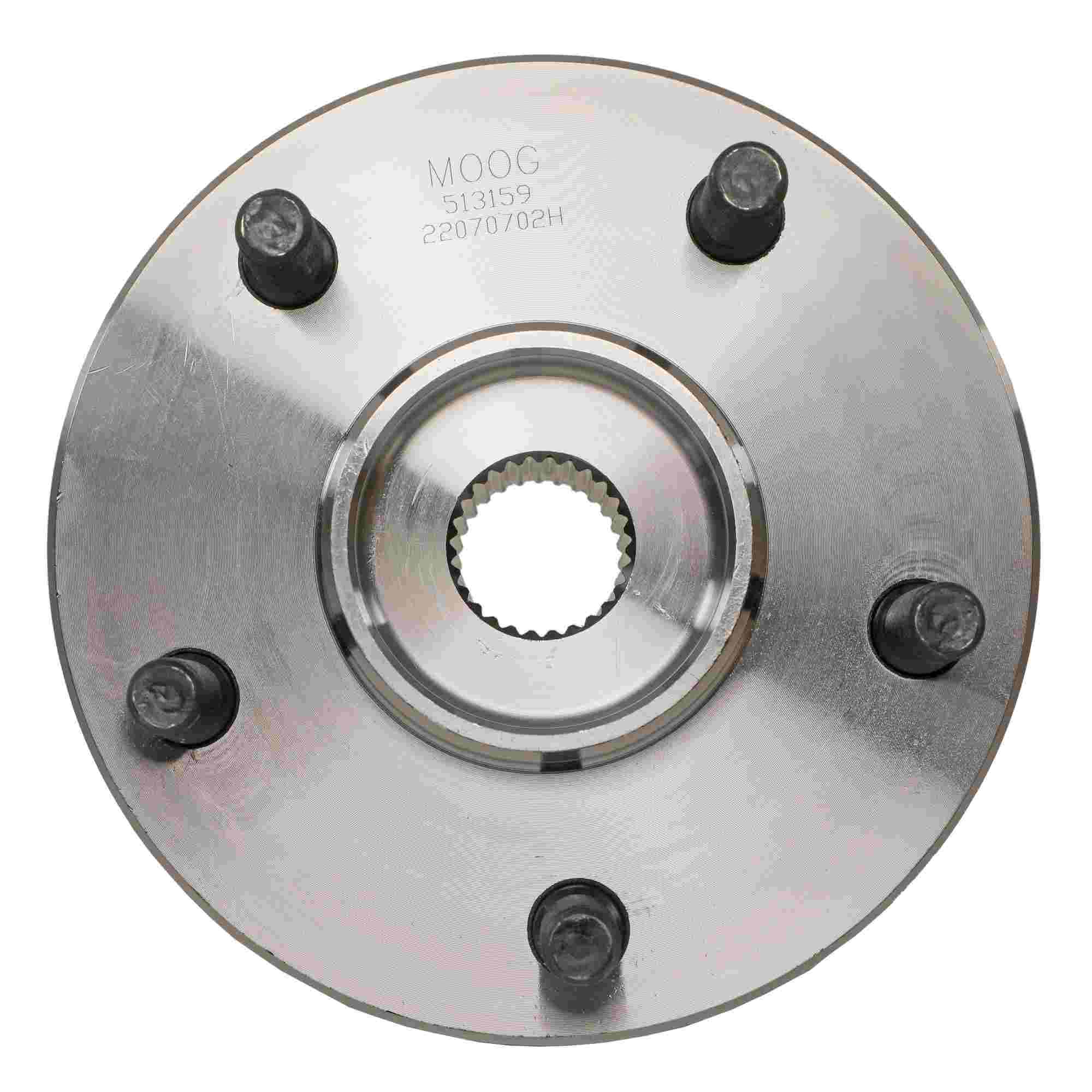 Moog Hub Assembly:Wheel Hub and Bearing Assembly, Front, Jeep