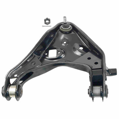 Moog Control Arm, Replacement, Steel, Black, Front Lower Passenger Side,