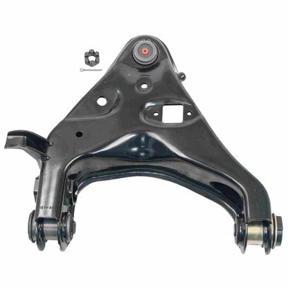 Moog Control Arm, Replacement, Steel, Black, Front Lower Passenger Side,