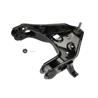 Moog Control Arm, Replacement, Steel, Black, Front Lower Passenger Side,