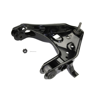 Moog Control Arm, Replacement, Steel, Black, Front Lower Passenger Side,
