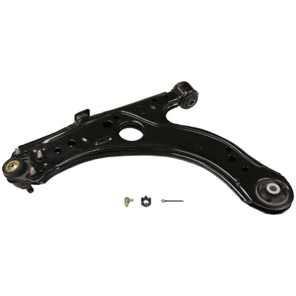 Moog Control Arm and Ball Joint Assembly:Replacement,Steel,Black