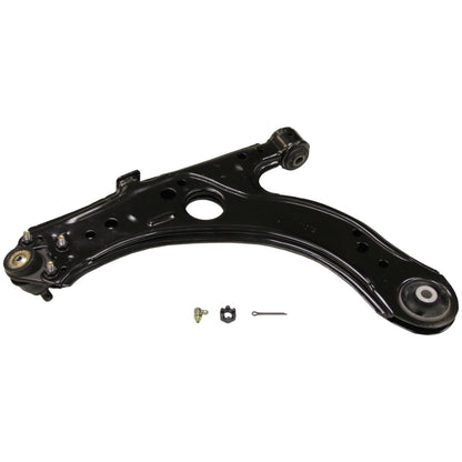 Moog Control Arm and Ball Joint Assembly:Replacement,Steel,Black