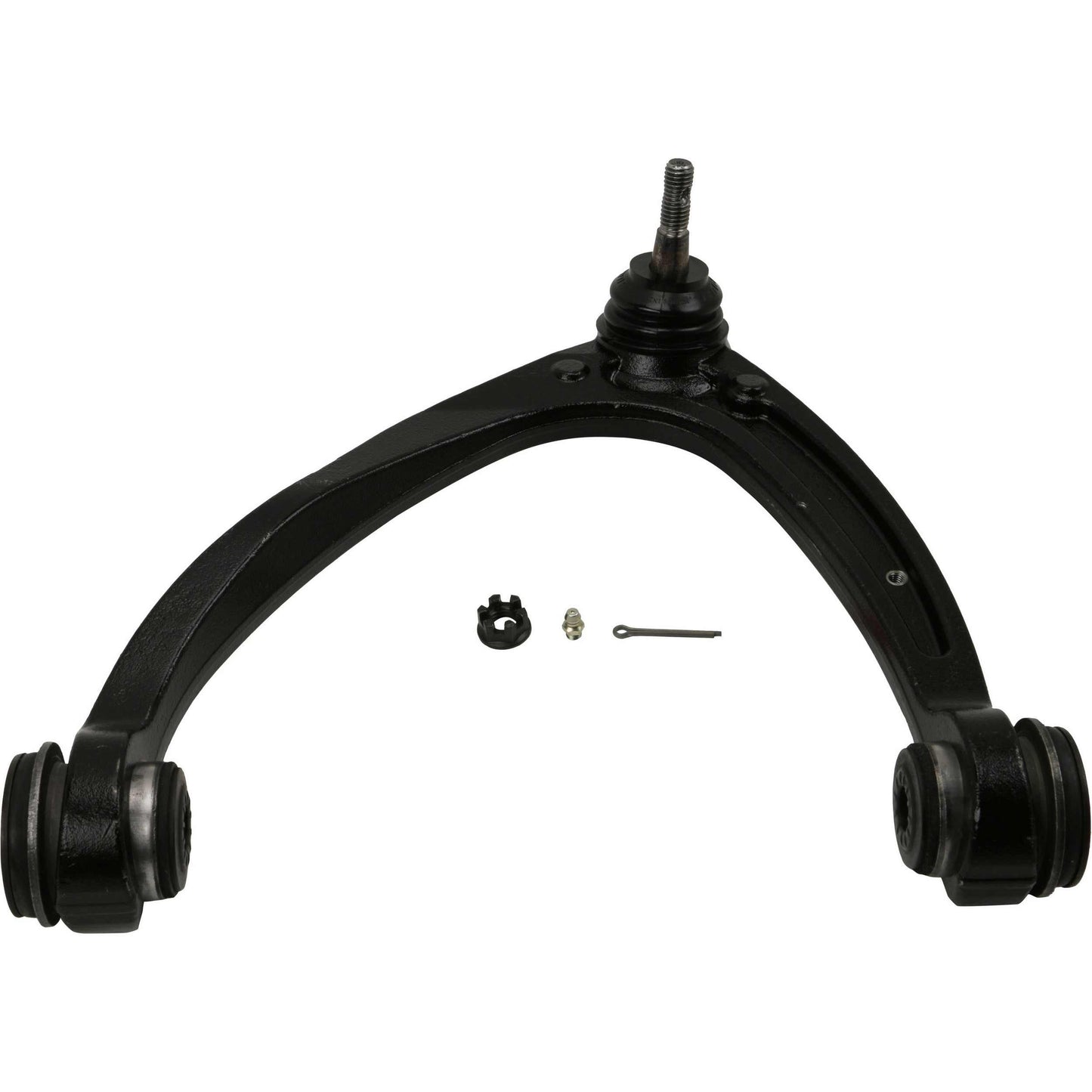 Moog Control Arm and Ball Joint Assembly:Steel, Black Painted, Cadillac