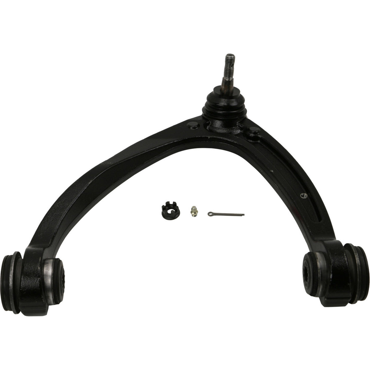 Moog Control Arm and Ball Joint Assembly:Steel, Black Painted, Cadillac