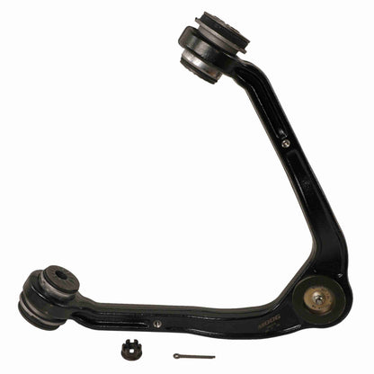 Moog Control Arm and Ball Joint Assembly:Front Upper,Steel,Black,Cadillac