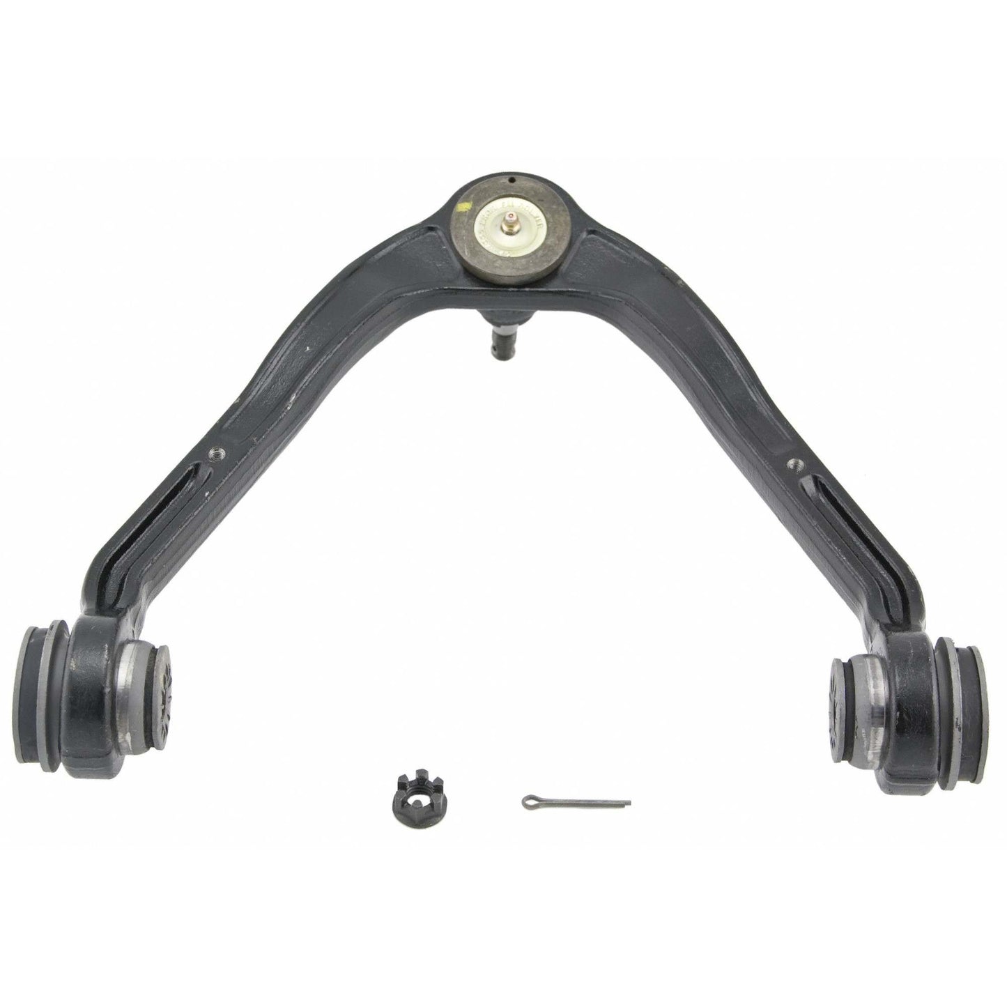 Moog Control Arm and Ball Joint Assembly:Front Upper,Steel,Black,Cadillac
