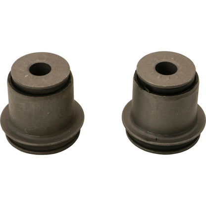 Moog Control Arm Bushings:Front, Upper, Rubber, Black, Cadillac