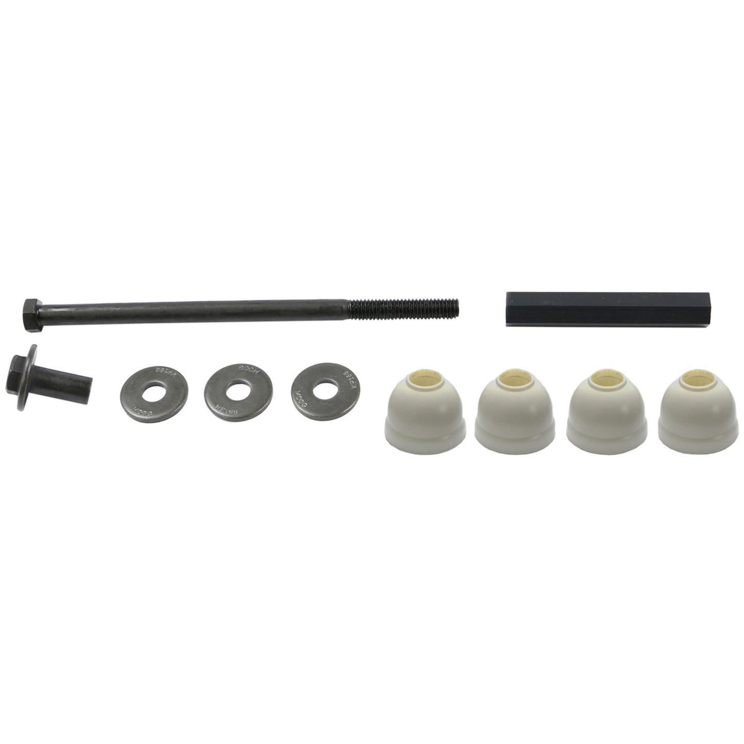 Moog Stabilizer Bar Link Kit:End Link, Sway Bar, Polyurethane, White, Front