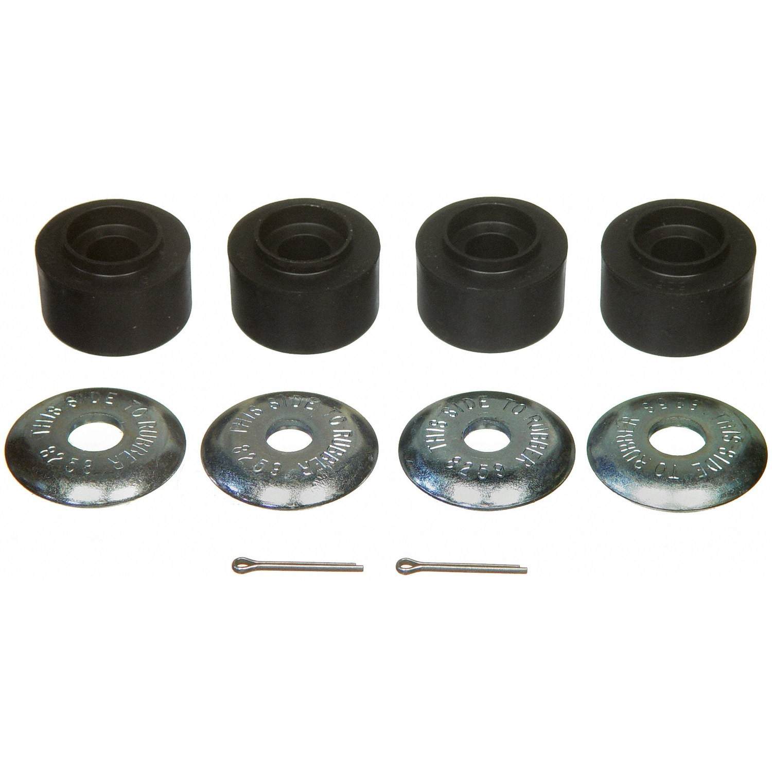Moog Strut Rod Bushing Kit:Rubber,Black,Front,Ford,Mercury