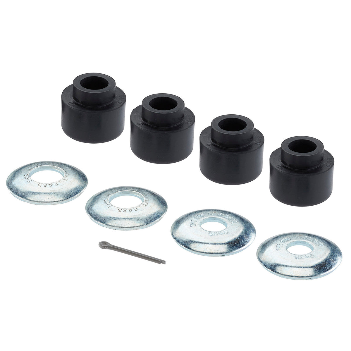 Moog Radius Arm Bushings Kit:Front Position,Rubber,Black,Ford