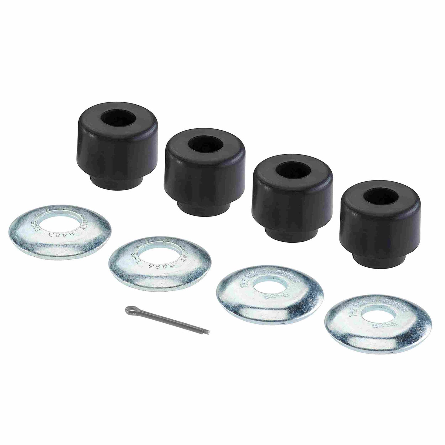Moog Radius Arm Bushings Kit:Front Position,Rubber,Black,Ford