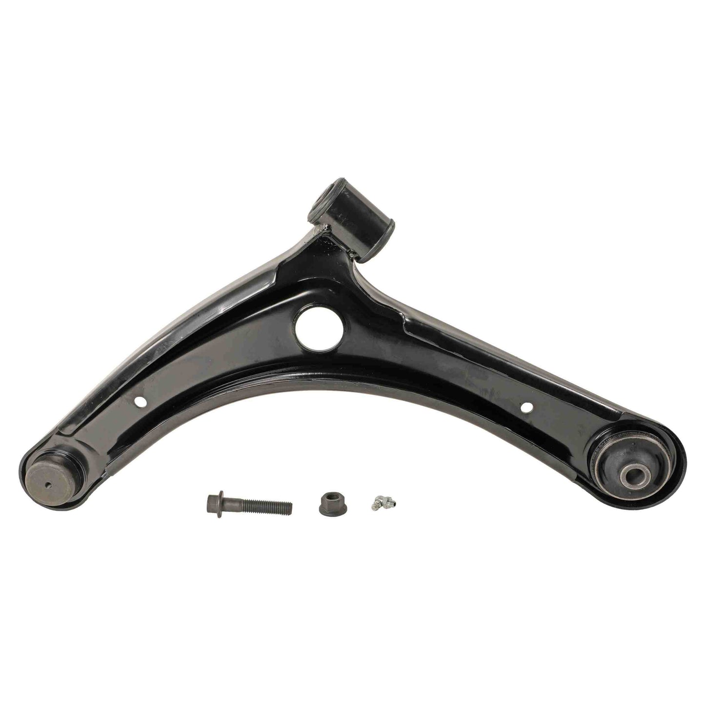 Moog Control Arm and Ball Joint Assembly:Steel, Black, Dodge, Jeep