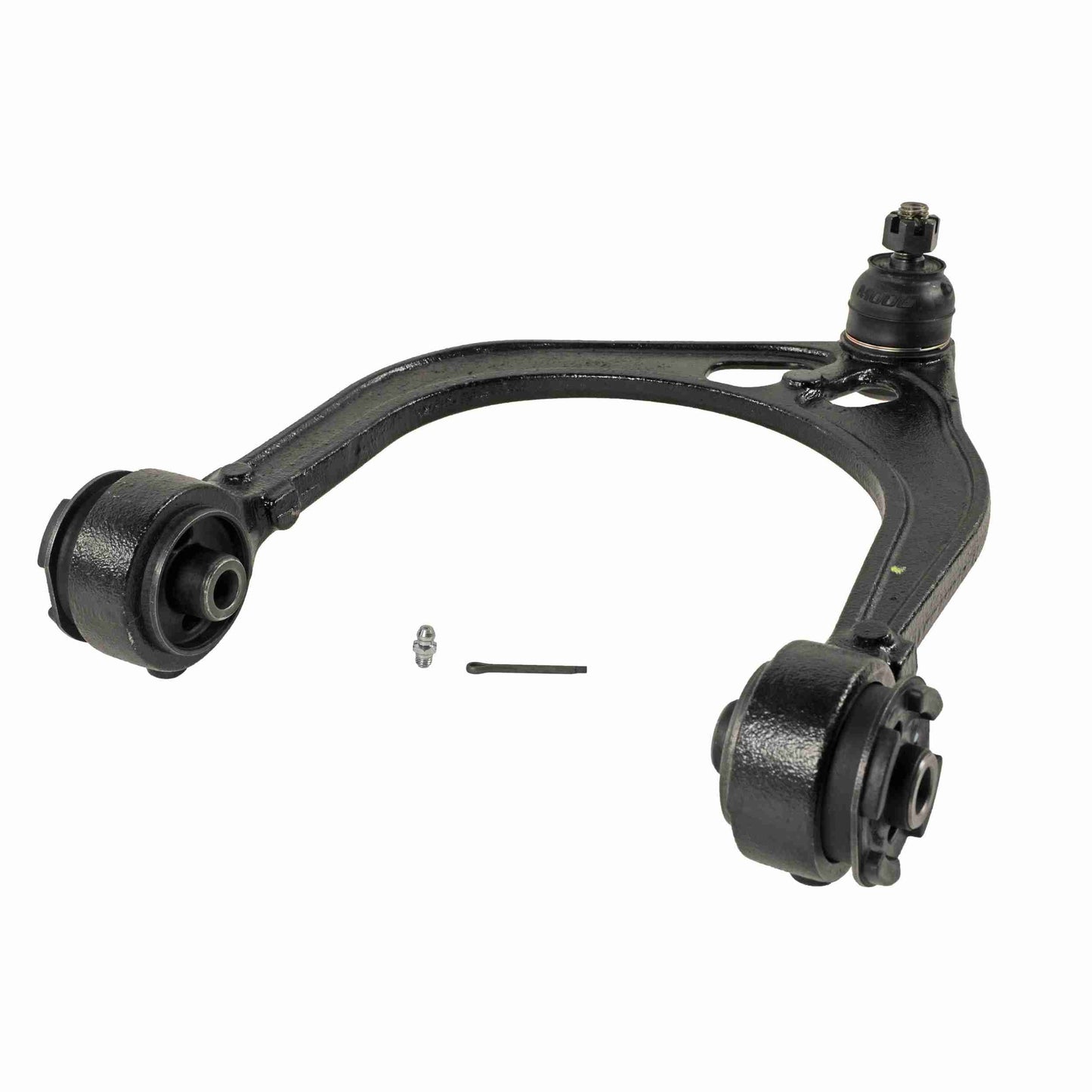 Moog Control Arm and Ball Joint Assembly:Front Upper,Steel,Black