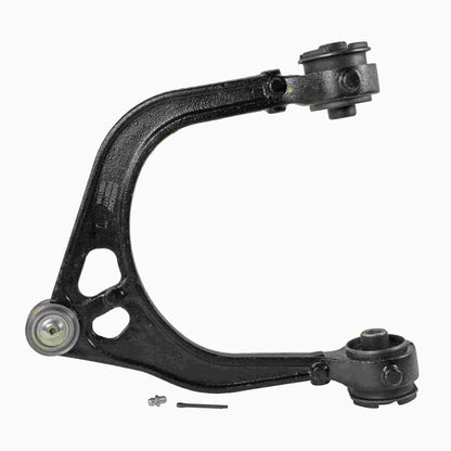 Moog Control Arm and Ball Joint Assembly:Front Upper,Steel,Black
