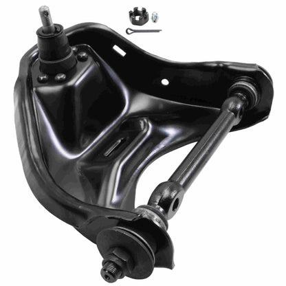 Moog Control Arm and Ball Joint:Passenger Side Front Upper,Steel,Black