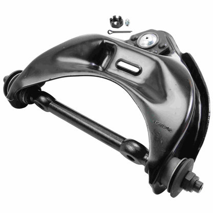 Moog Control Arm and Ball Joint:Passenger Side Front Upper,Steel,Black