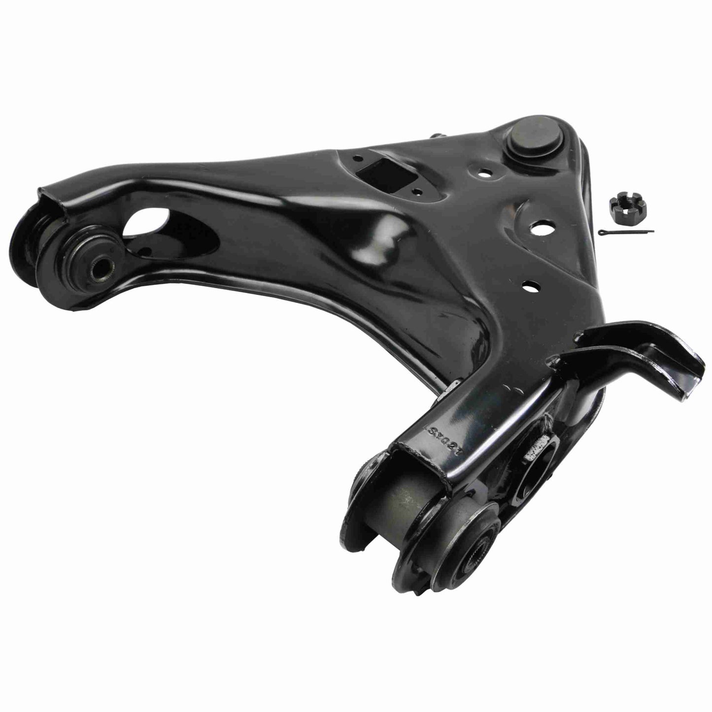 Moog Control Arm and Ball Joint Assembly:Driver Side Front Lower,Black