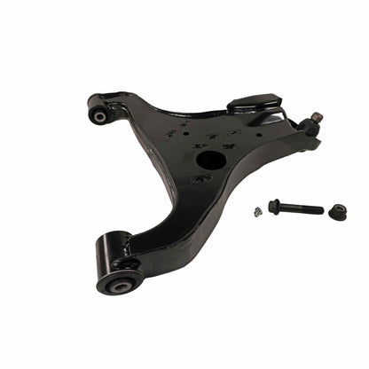Moog Control Arm Ball Joint Assembly:Front Lower, Driver Side, Steel, Black