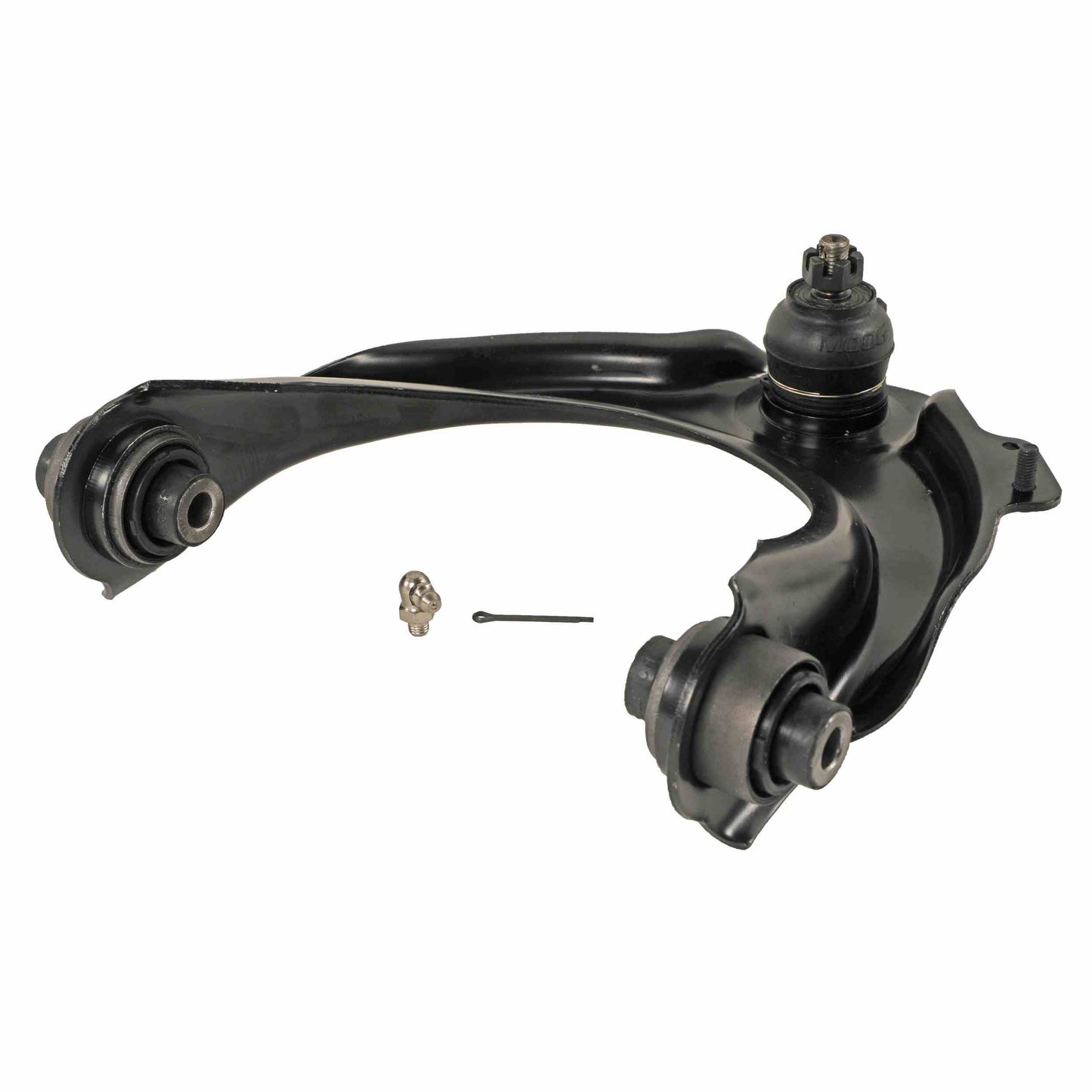 Moog Control Arm and Ball Joint Assembly:Driver Side, Steel, Black