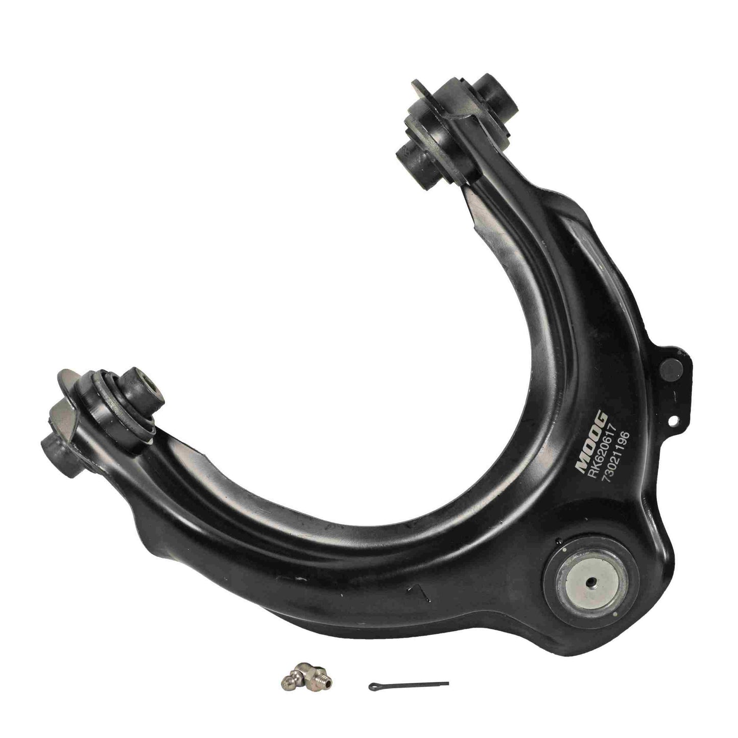 Moog Control Arm and Ball Joint Assembly:Driver Side, Steel, Black