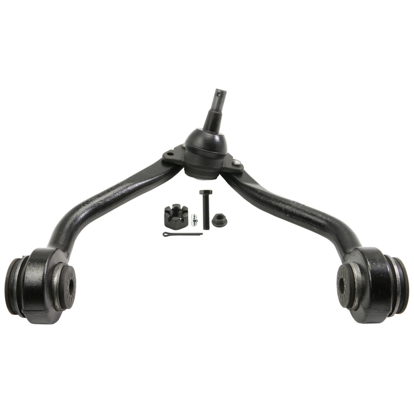 Moog Control Arm and Ball Joint Assembly:Driver Side, Steel, Black