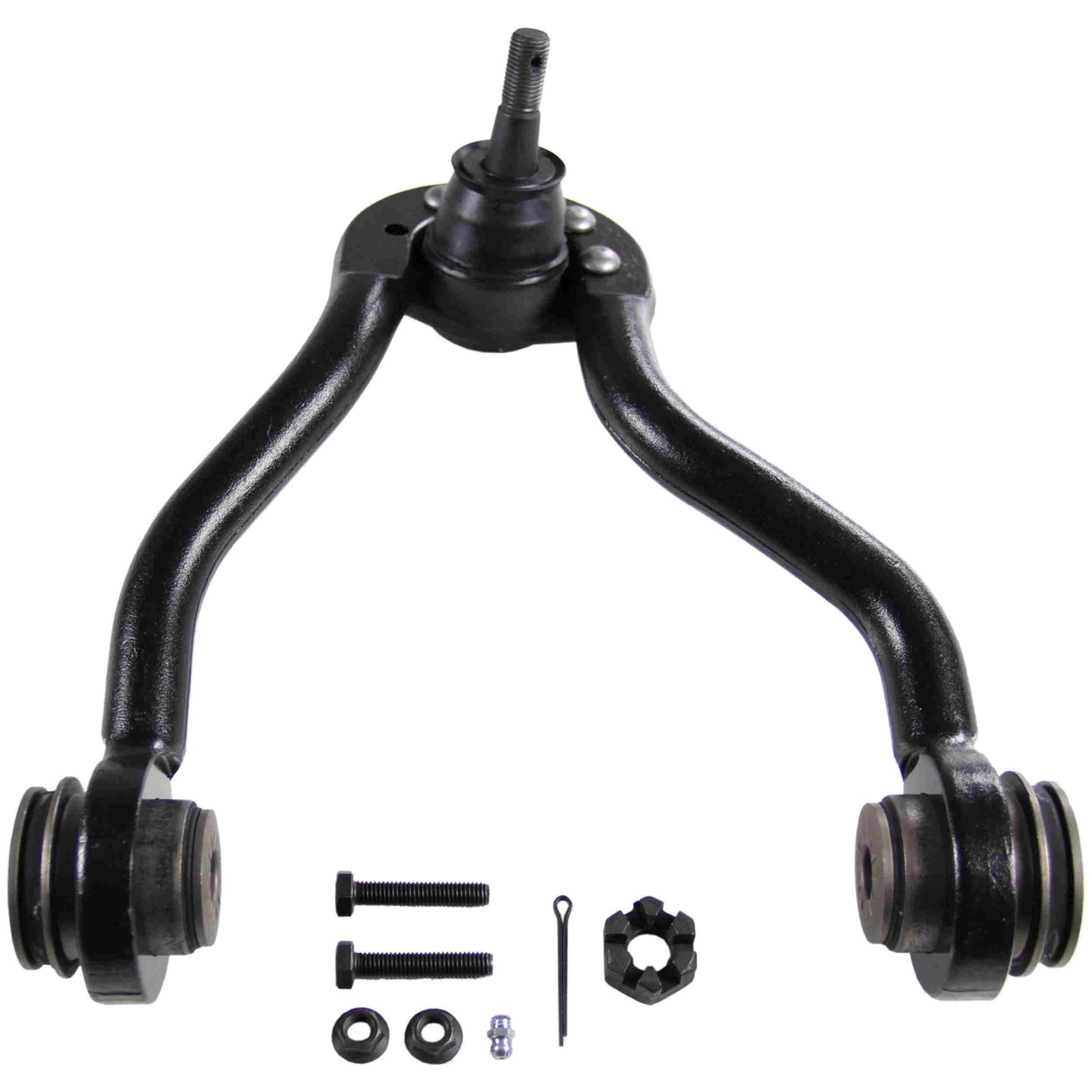 Moog Control Arm and Ball Joint Assembly:Front Upper,Steel,Black,Chevy,GMC