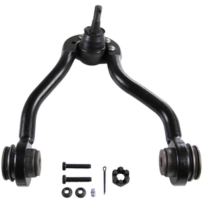 Moog Control Arm and Ball Joint Assembly:Front Upper,Steel,Black,Chevy,GMC