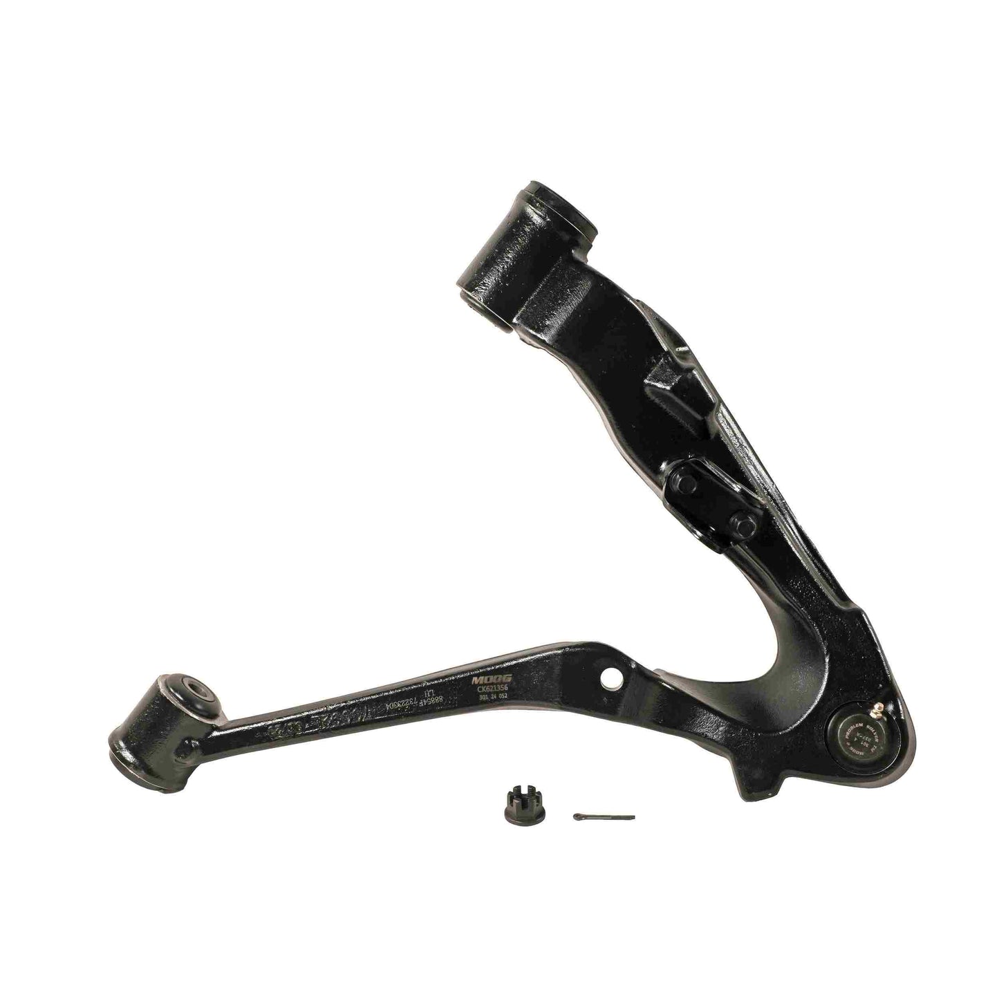 Moog Front Control Arm, Rubber Bushing, Black Painted, Cadillac, Chevy