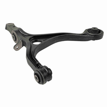 Moog Control Arm:Front Lower, Passenger Side, Steel, Black