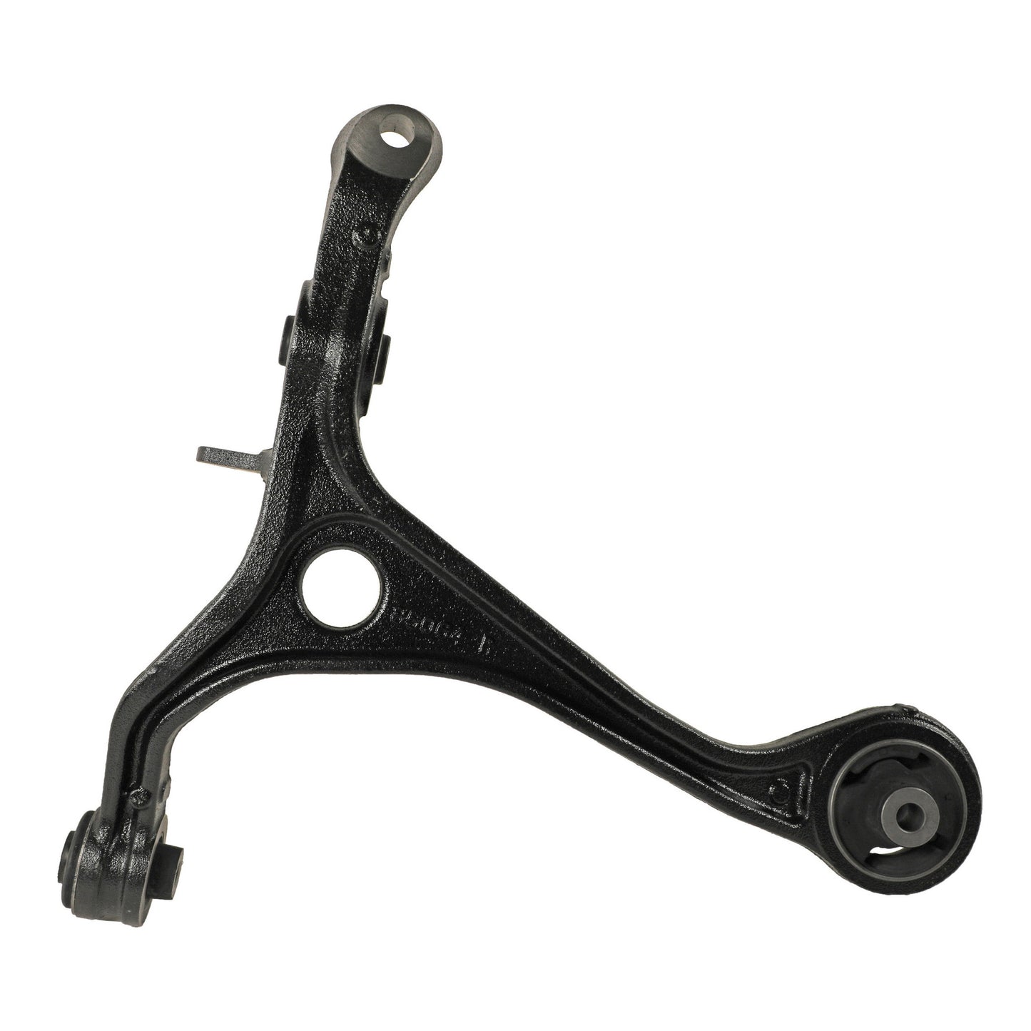 Moog Control Arm:Front Lower, Passenger Side, Steel, Black