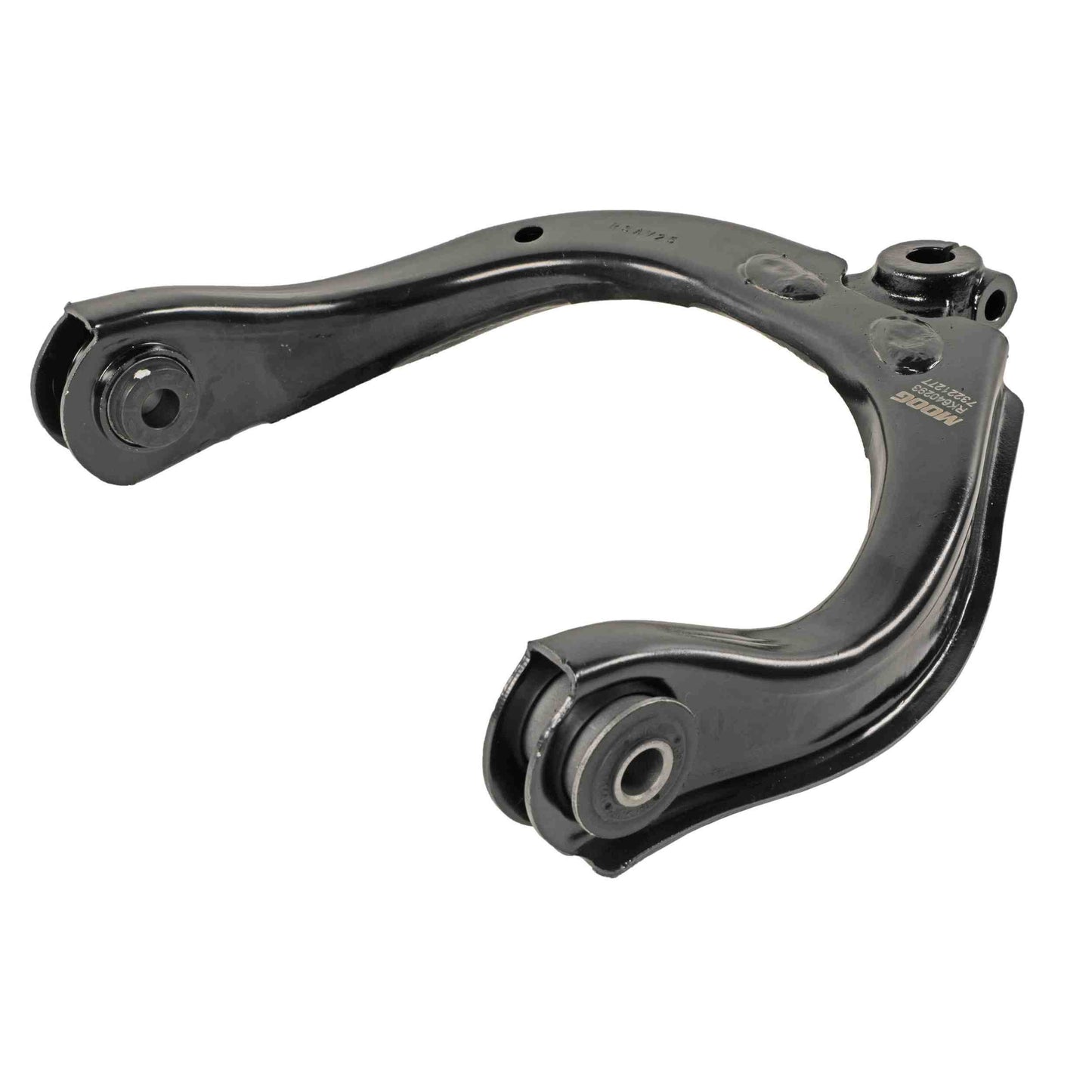 Moog Control Arm:Front Upper, Passenger Side, Steel, Black, Buick, Chevy