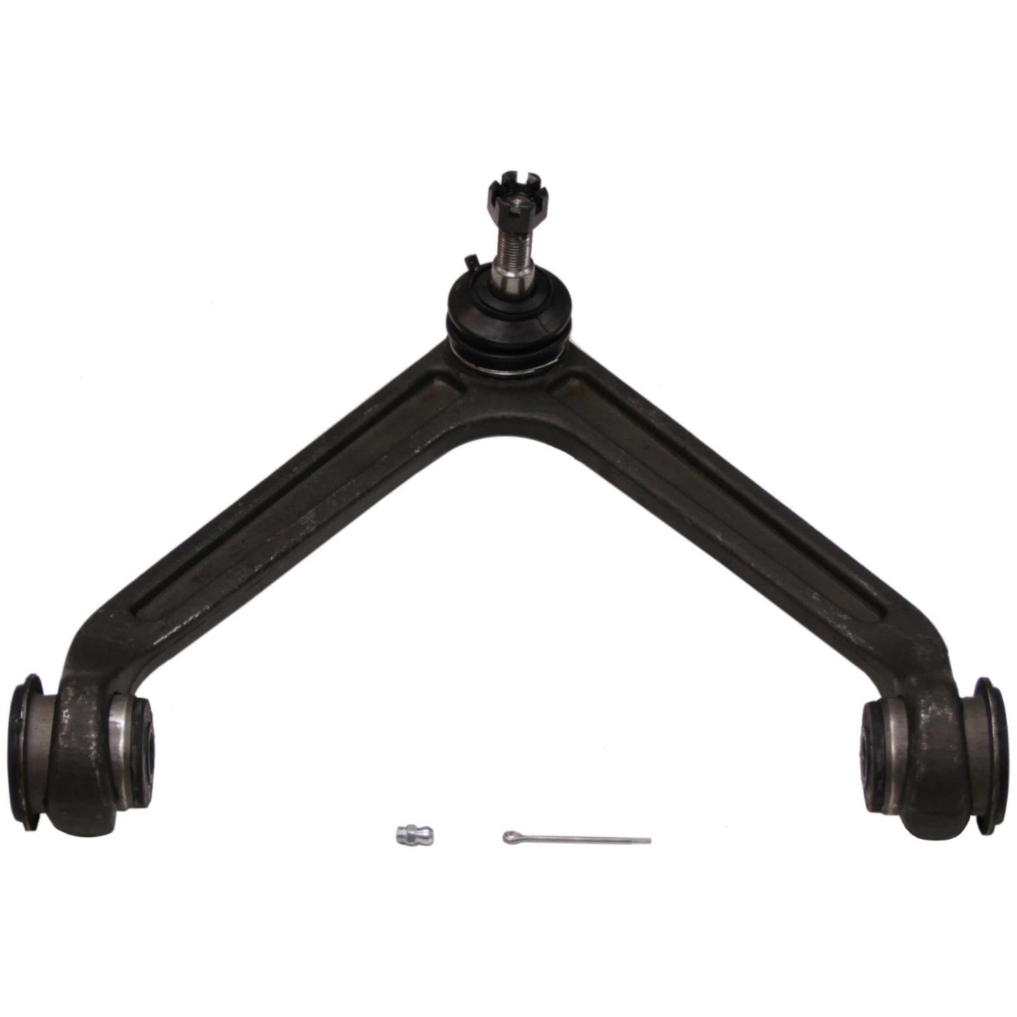 Moog Control Arm and Ball Joint Assembly:Passenger Side,Steel,Black