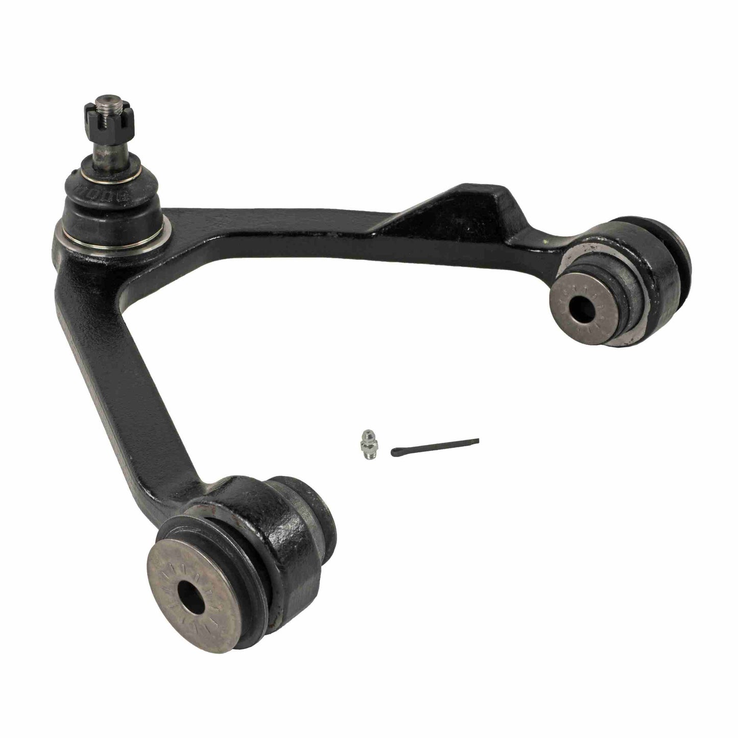 Moog Control Arm and Ball Joint Assembly:Front Upper,Steel,Black