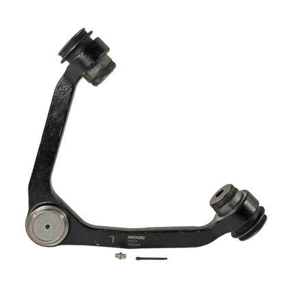 Moog Control Arm and Ball Joint Assembly:Front Upper,Steel,Black