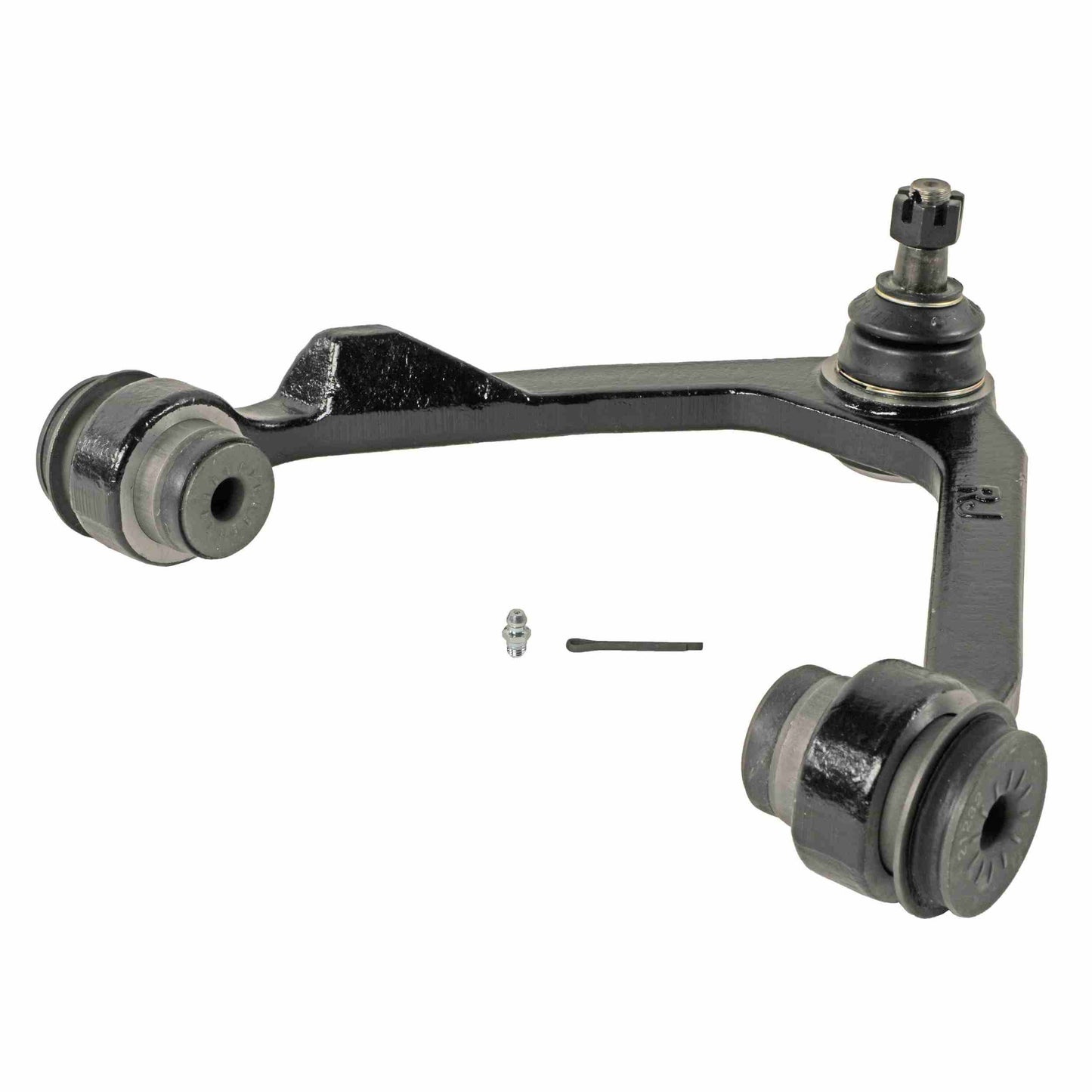 Moog Control Arm and Ball Joint Assembly:Passenger Side, Steel, Black