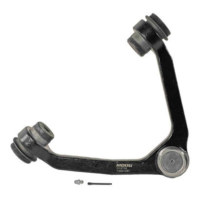 Moog Control Arm and Ball Joint Assembly:Passenger Side, Steel, Black