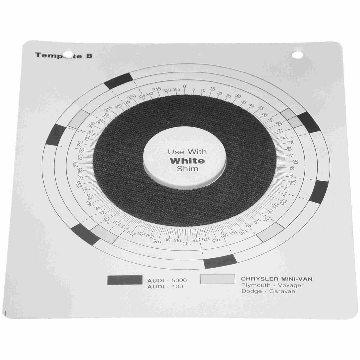 Moog Indexing Plastic Templates B - Chrysler Mini Van / Audi Service Tool T40233