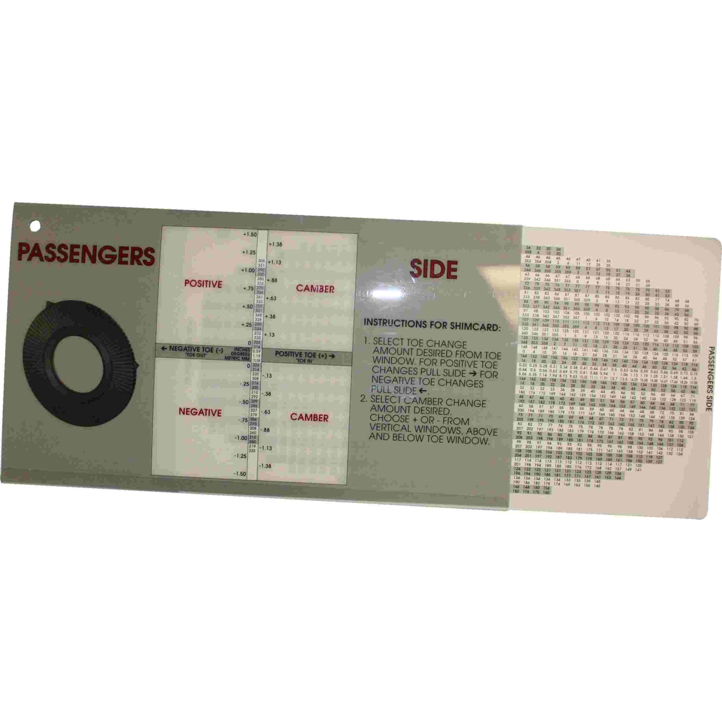 Moog Indexing Slide Chart Service Tool T40240