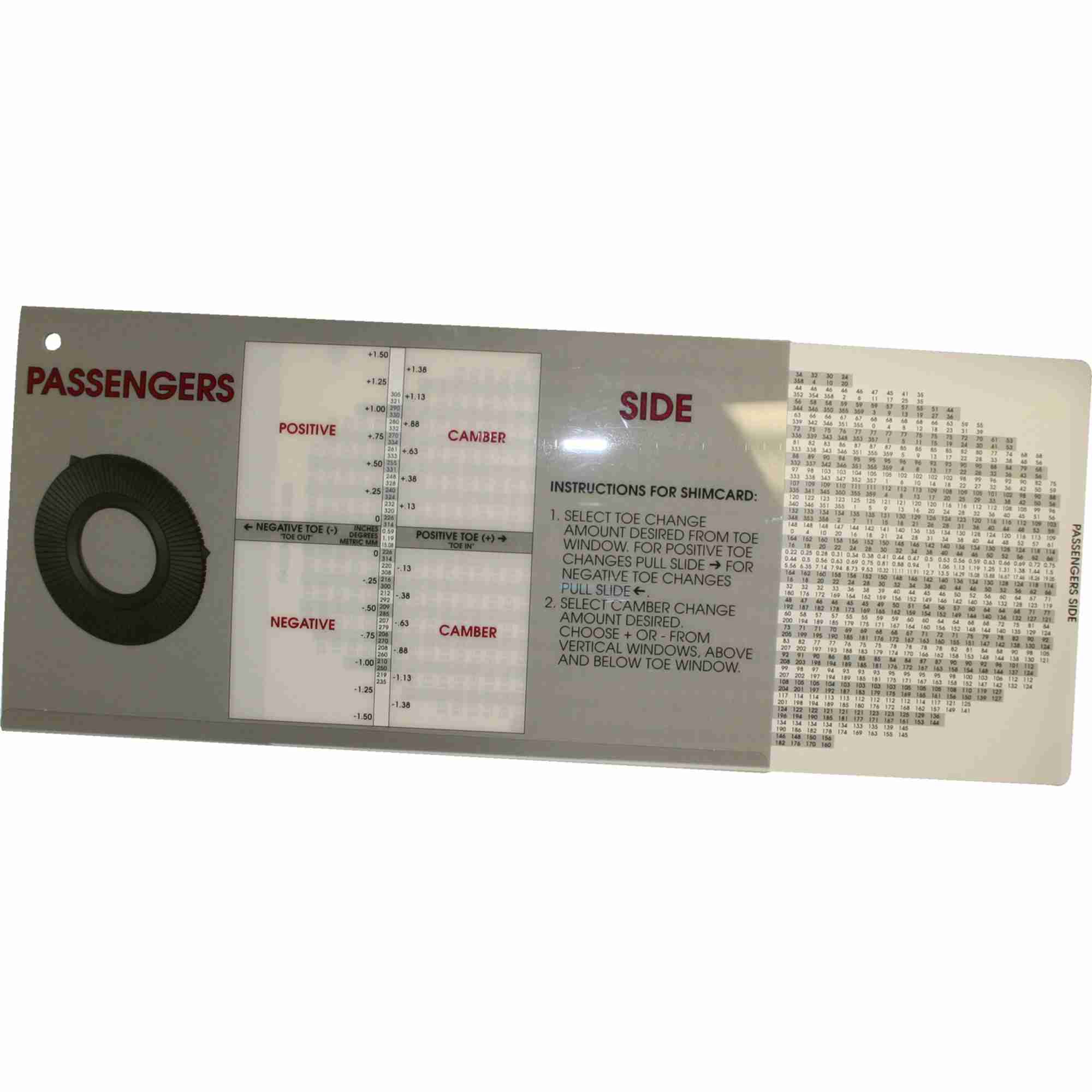 Moog Indexing Slide Chart Service Tool T40240
