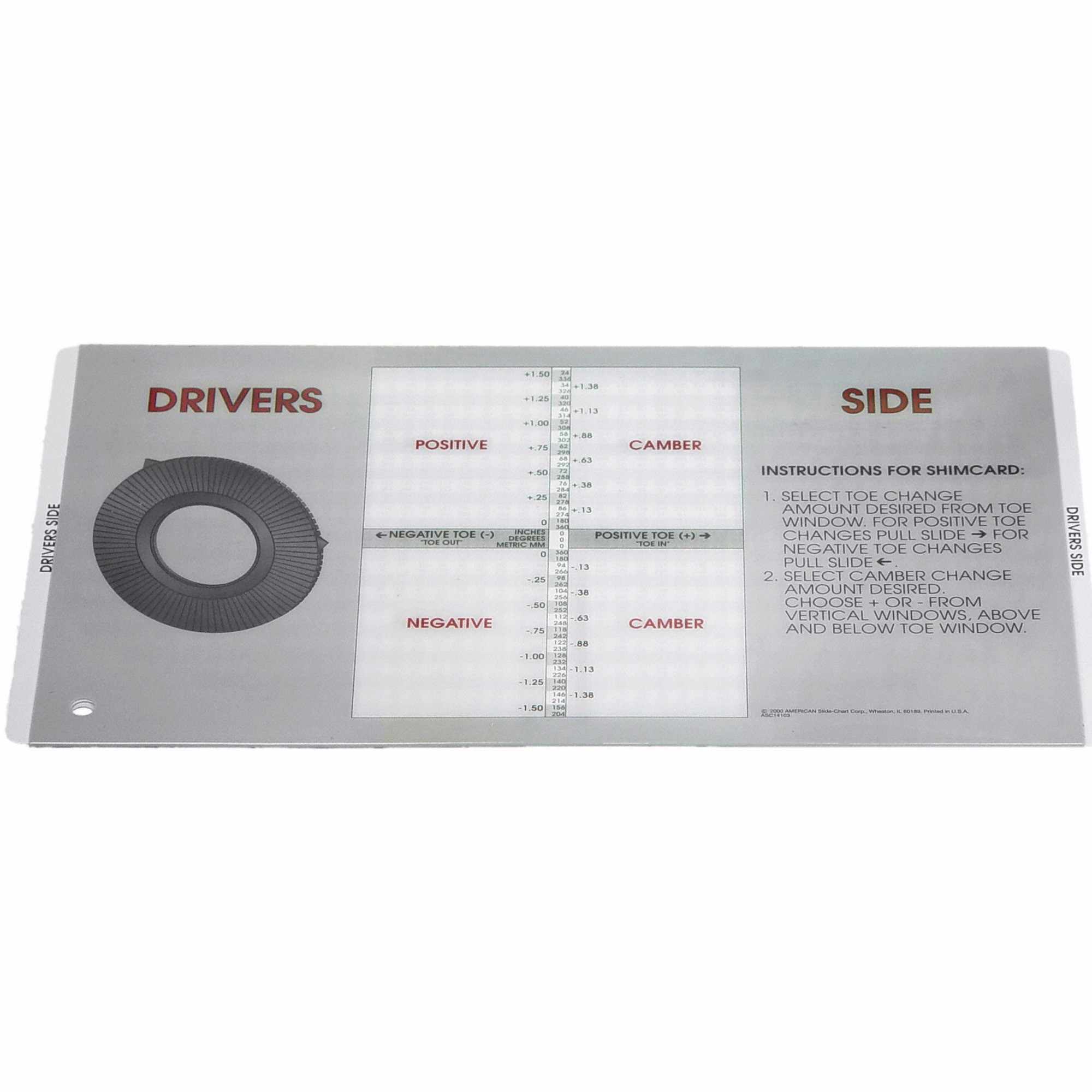 Moog Indexing Slide Chart Service Tool T40240