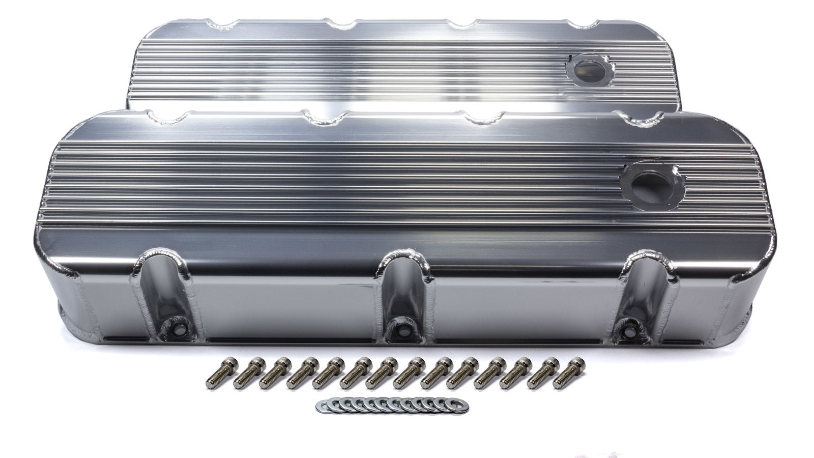 MR Gasket BBC Cast Alm Valve Cover Set Finned Style Pol. Engine Covers, Pans and Dress-Up Components Valve Covers main image