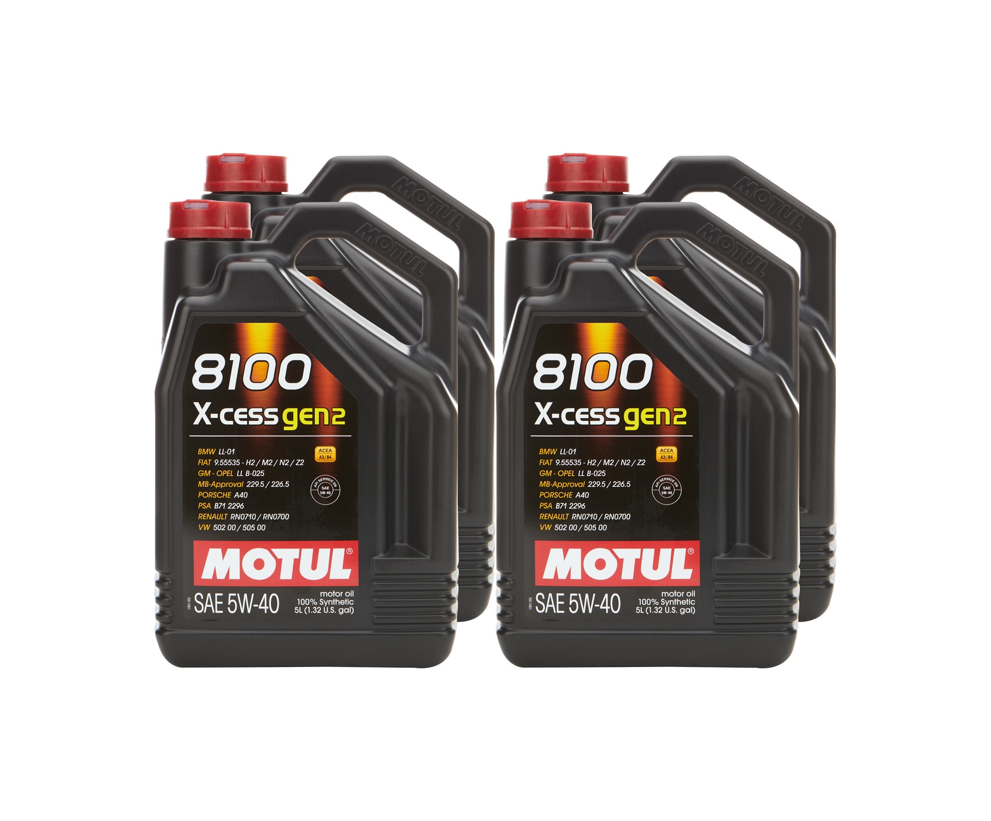 Motul 5L Synthetic Engine Oil 8100 5W-40 X-CESS Gen 2 - Case of 4 110905