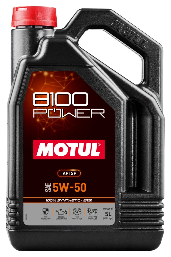 Motul 8100 Sport Power 5w50 5 Liter Bottle Oils, Fluids and Additives Motor Oil main image