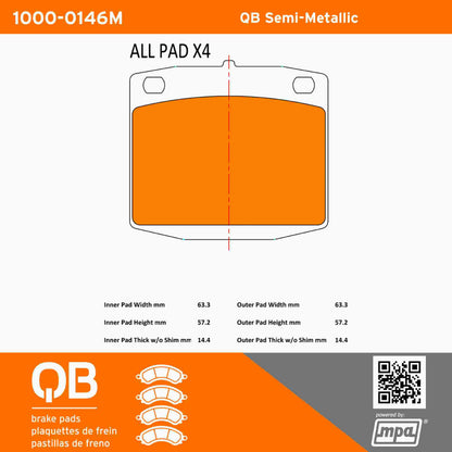 Quality-Built QB Semi-Metallic Brake Pads 1000-0146M