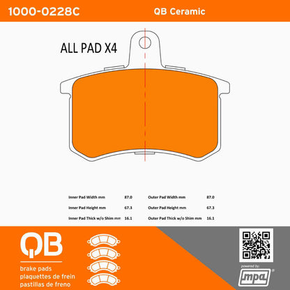 Quality-Built QB Ceramic Brake Pads 1000-0228C